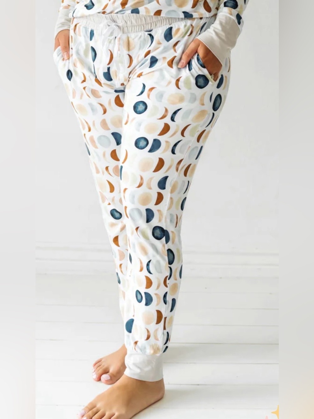 Women’s Little Sleepies Luna Neutral Pajama Yoga Pants Joggers Size Large